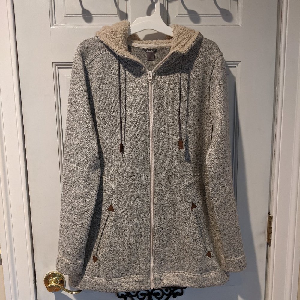 Eddie Bauer fleece lined jacket with hood